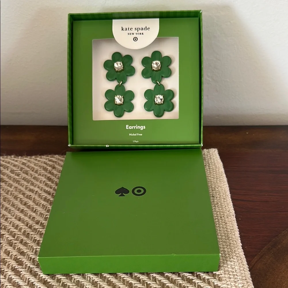Kate Spade For Target Green Floral  Drop Earrings Kate Spade Green Earrings